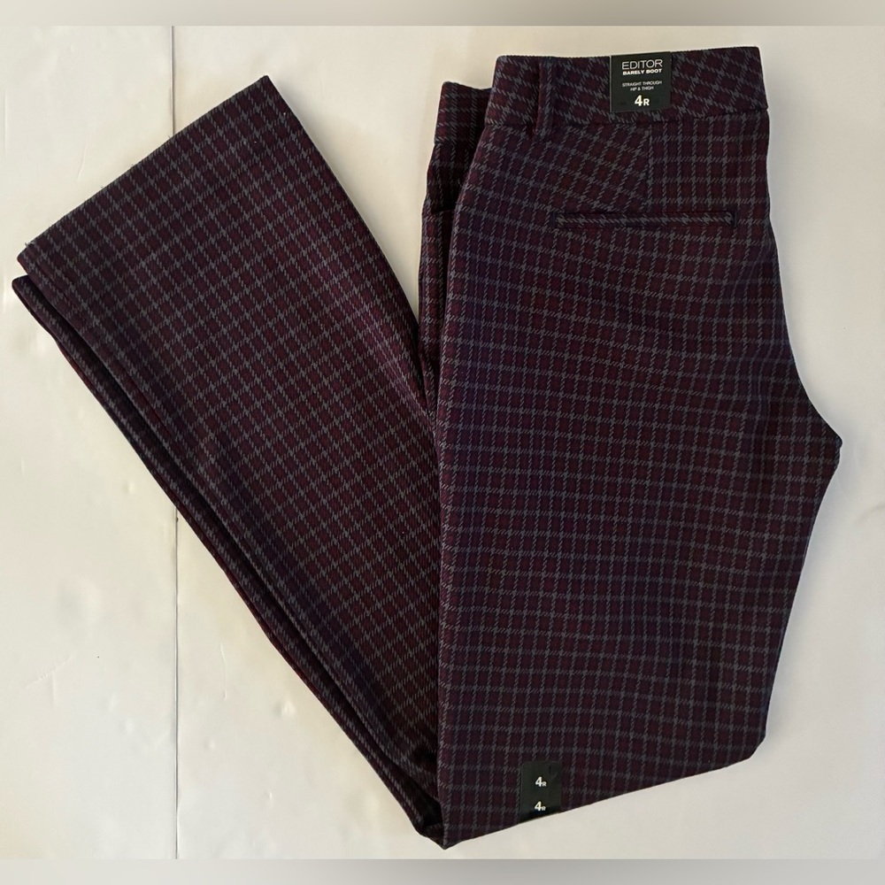 NEW Express Editor Barely Boot Houndstooth Pants size 2 4